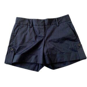 Theory navy blue cuffed shorts, size 2, cotton blend, made in USA